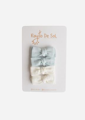 Set X4 Pinzas Moño Charlotte Cielo