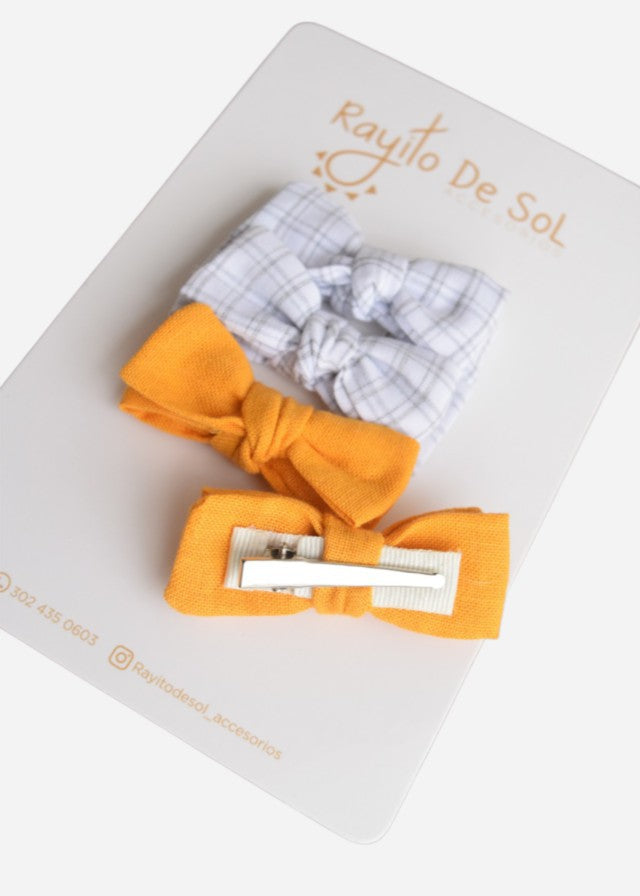 Set X4 Pinzas Moño Charlotte Cuadros