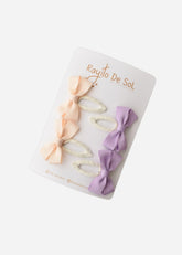 Set X4 Pinzas Moño Meli Lila