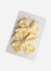 Par Pinza Moño Classic Amarillo Rayas