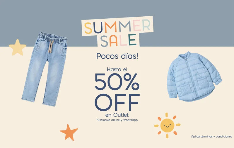 Ropa de vacaciones para niños 50% de decuento