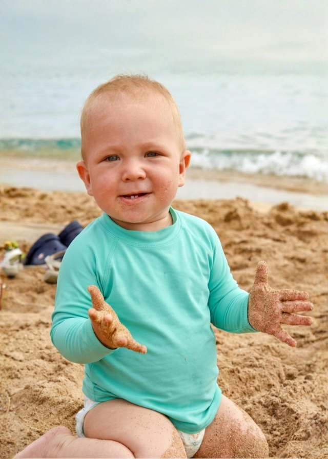 Rashguard Baby Verde Marino SPF+50